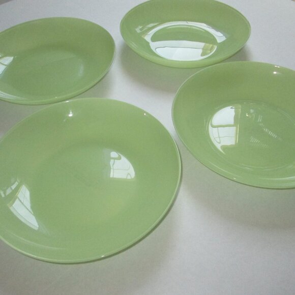 IKEA France made Tempered Green Glass 10" Dinner Plates Bowls Lightweight set 4 - Picture 12 of 12